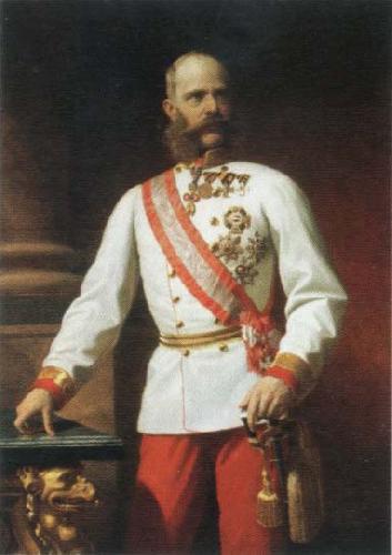 Eugene de Blaas kaiser franz josef l of austria in uniform oil painting image